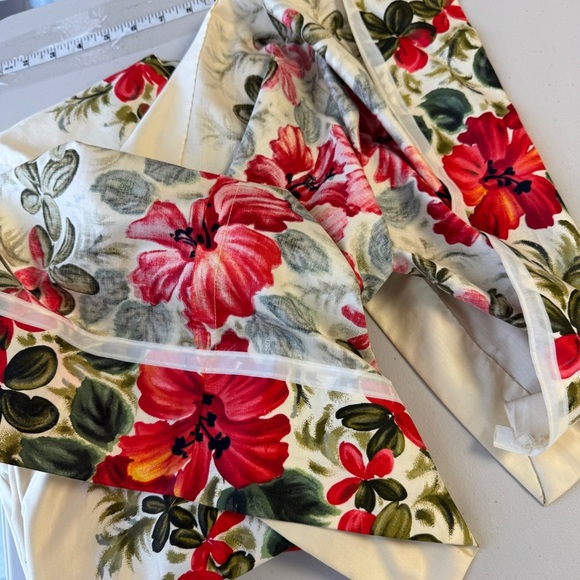 HawaiianTogs Vintage Cream Floral Maxi Dress Cotton Hibiscus Print Size 14 - Picture 14 of 15